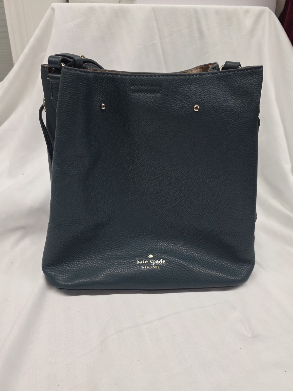kate spade New York Pebbled Leather Shoulder Bag in Deep Teal